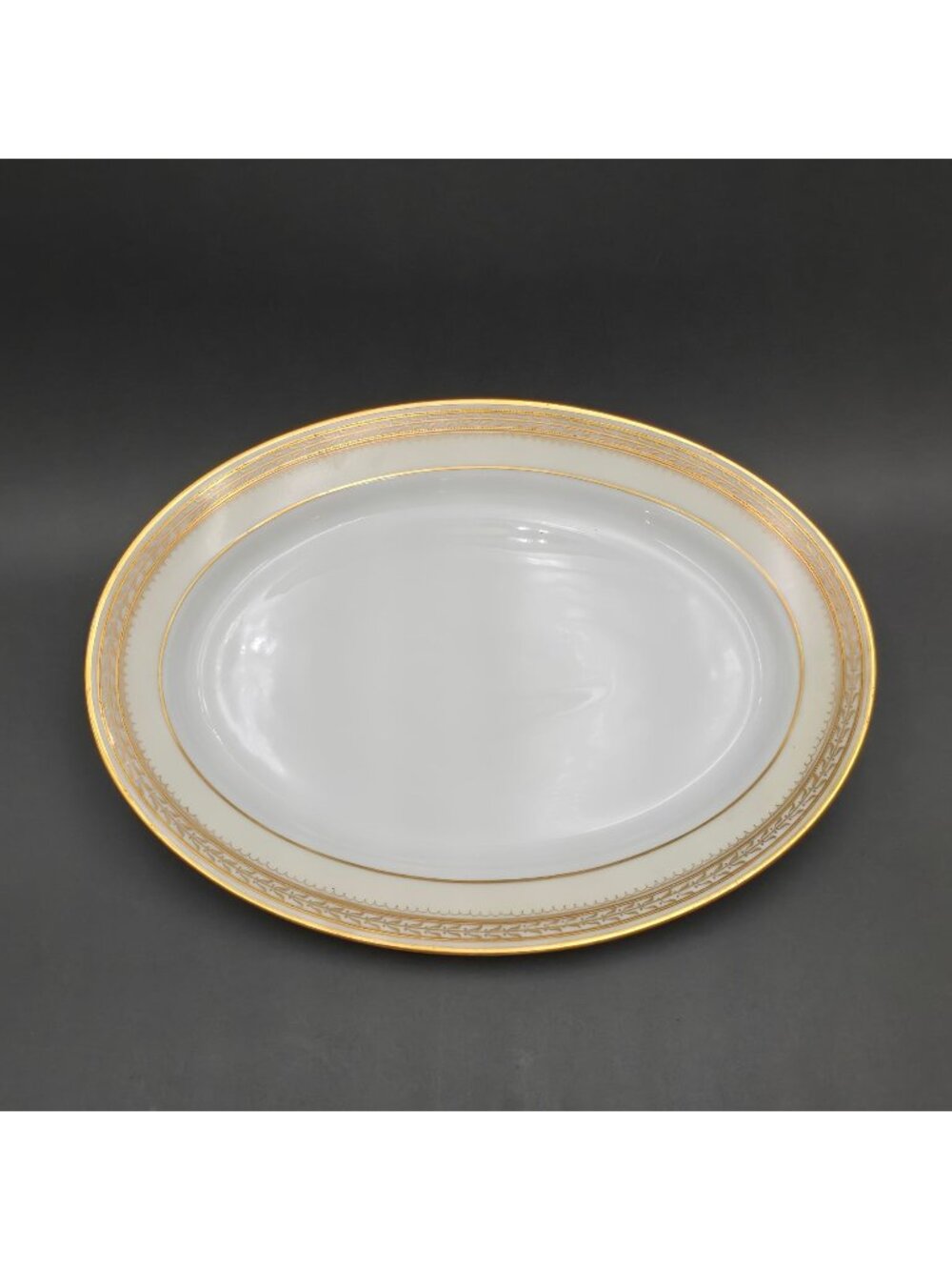 Antique Noritake Chanfaire Oval Platter 14" Gold Encrusted Porcelain